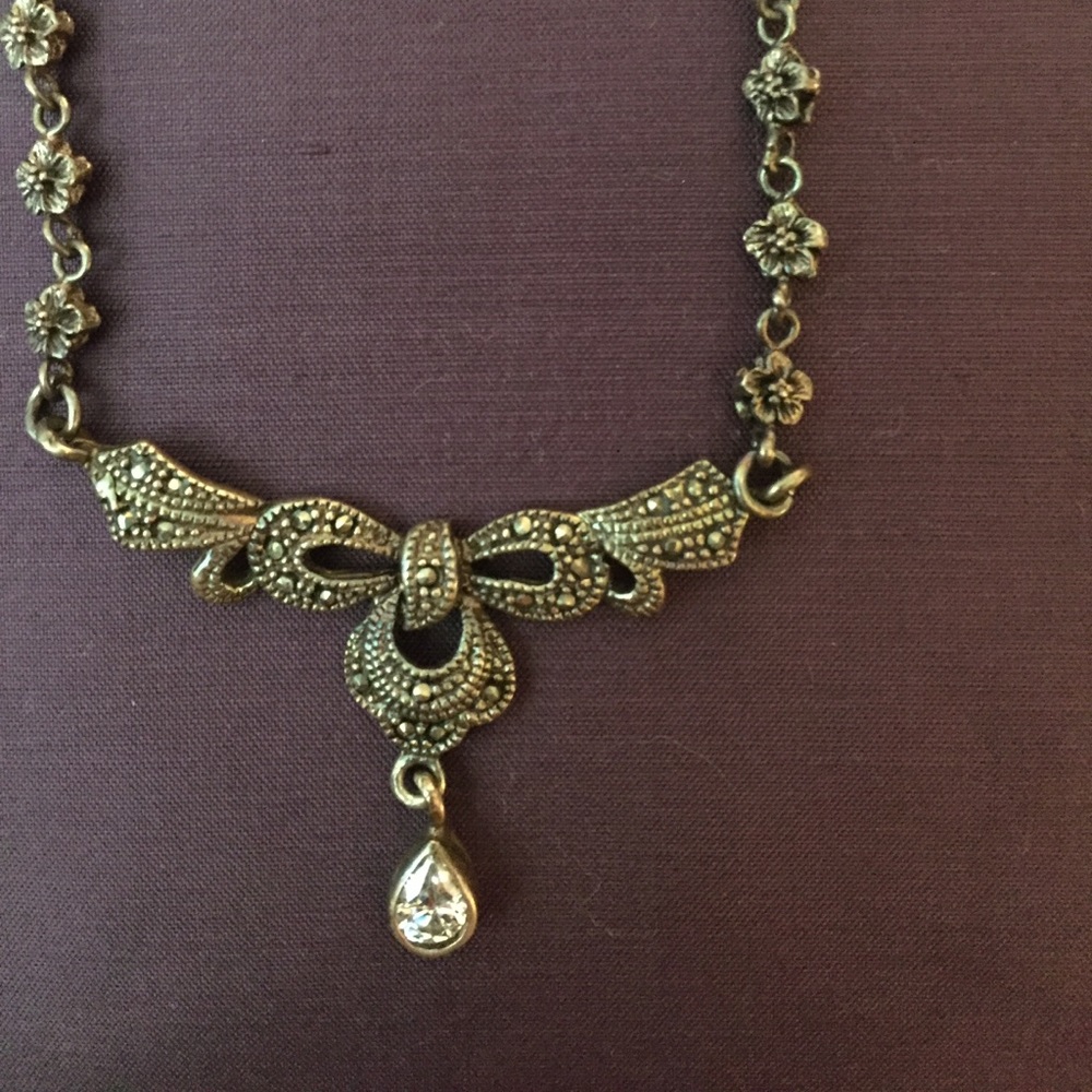 Marcasite .925 sterling silver 16” necklace